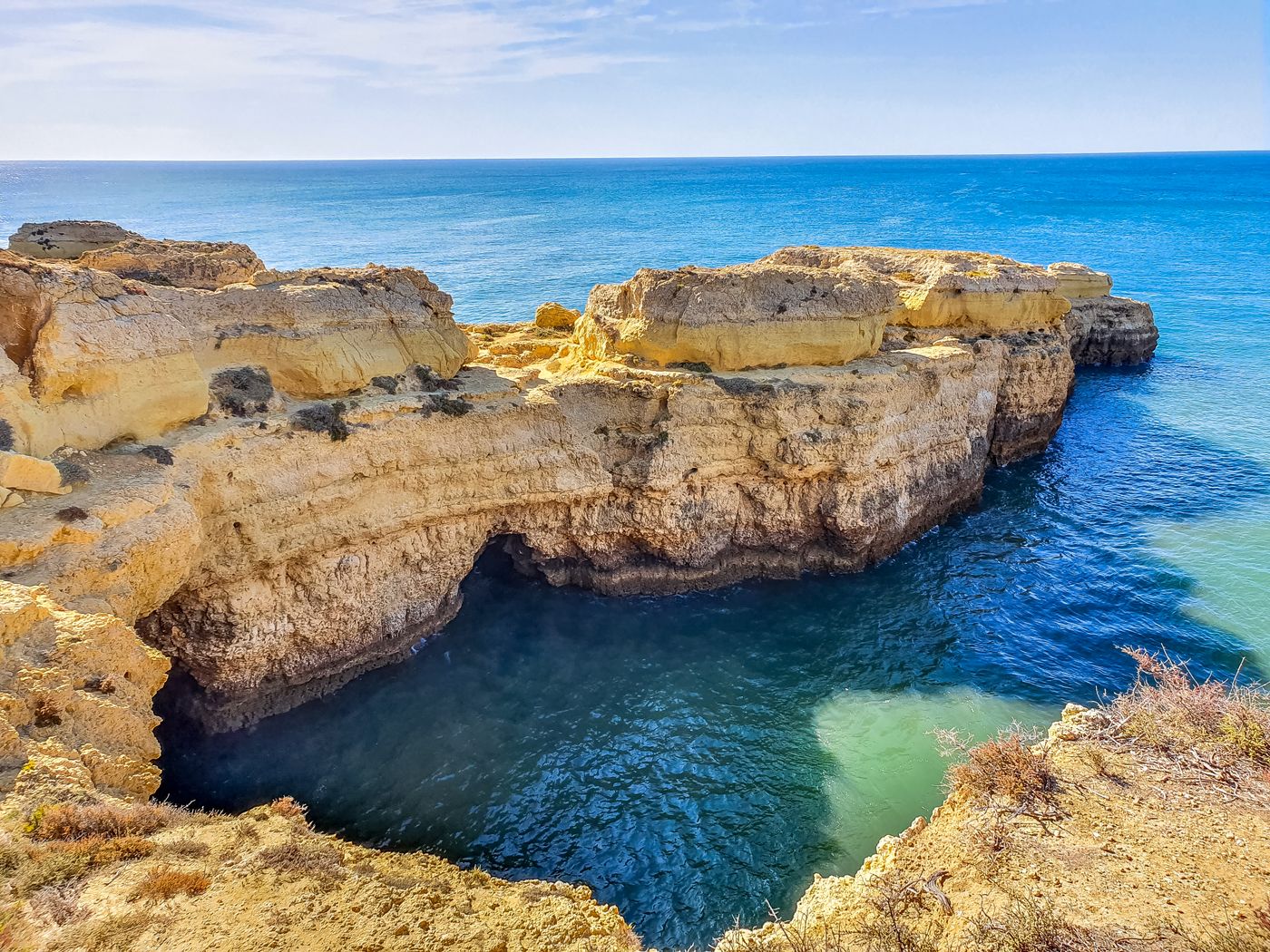 Algarve cliffs turquoise water